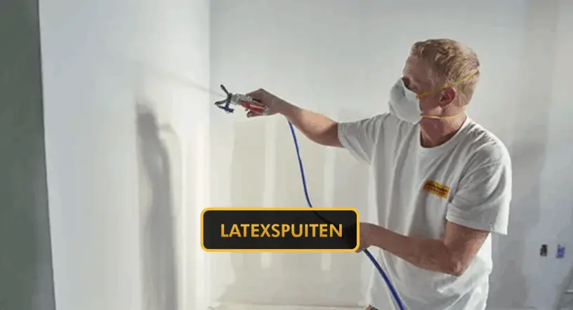 Latexspuiter aan het werk